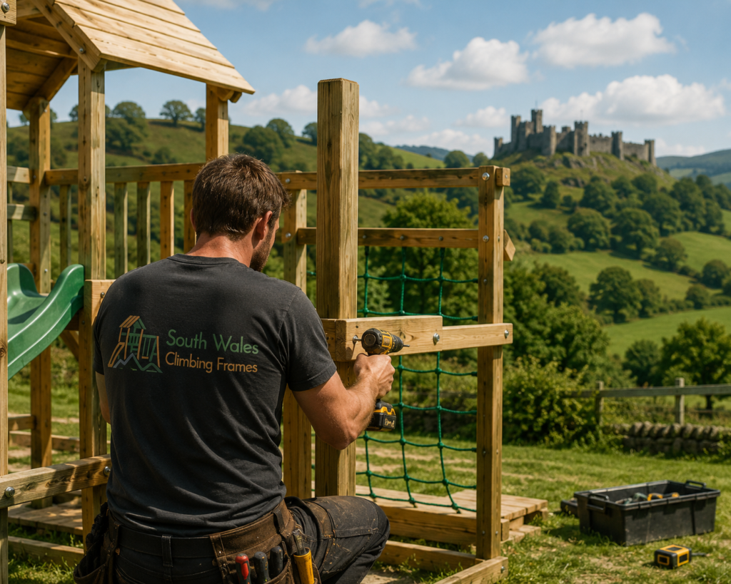 South Wales Climbing Frames construction image wooden playground equipment